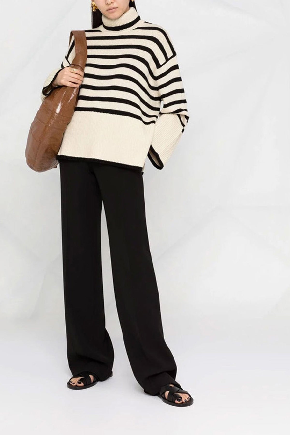 TOTEME L signature stripe wool sweater