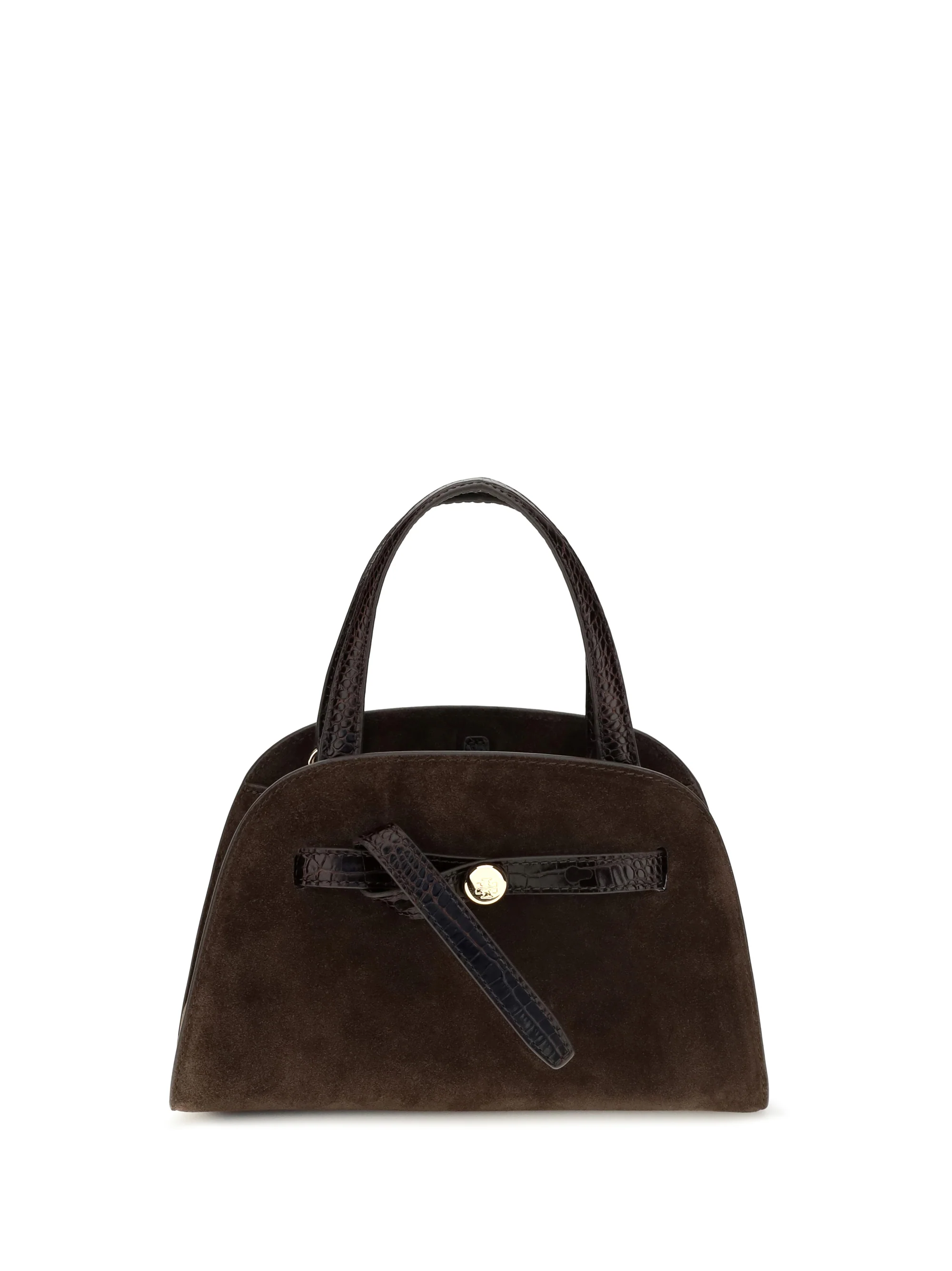 TORY BURCH OS small romy suede top handle bag
