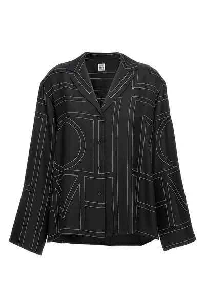 monogram silk shirt