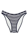 bikini bottoms in piqué striped technical fabric