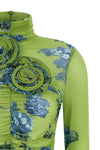 15 top in semi-transparent stretch cupro