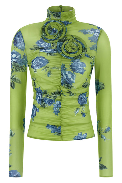 15 top in semi-transparent stretch cupro