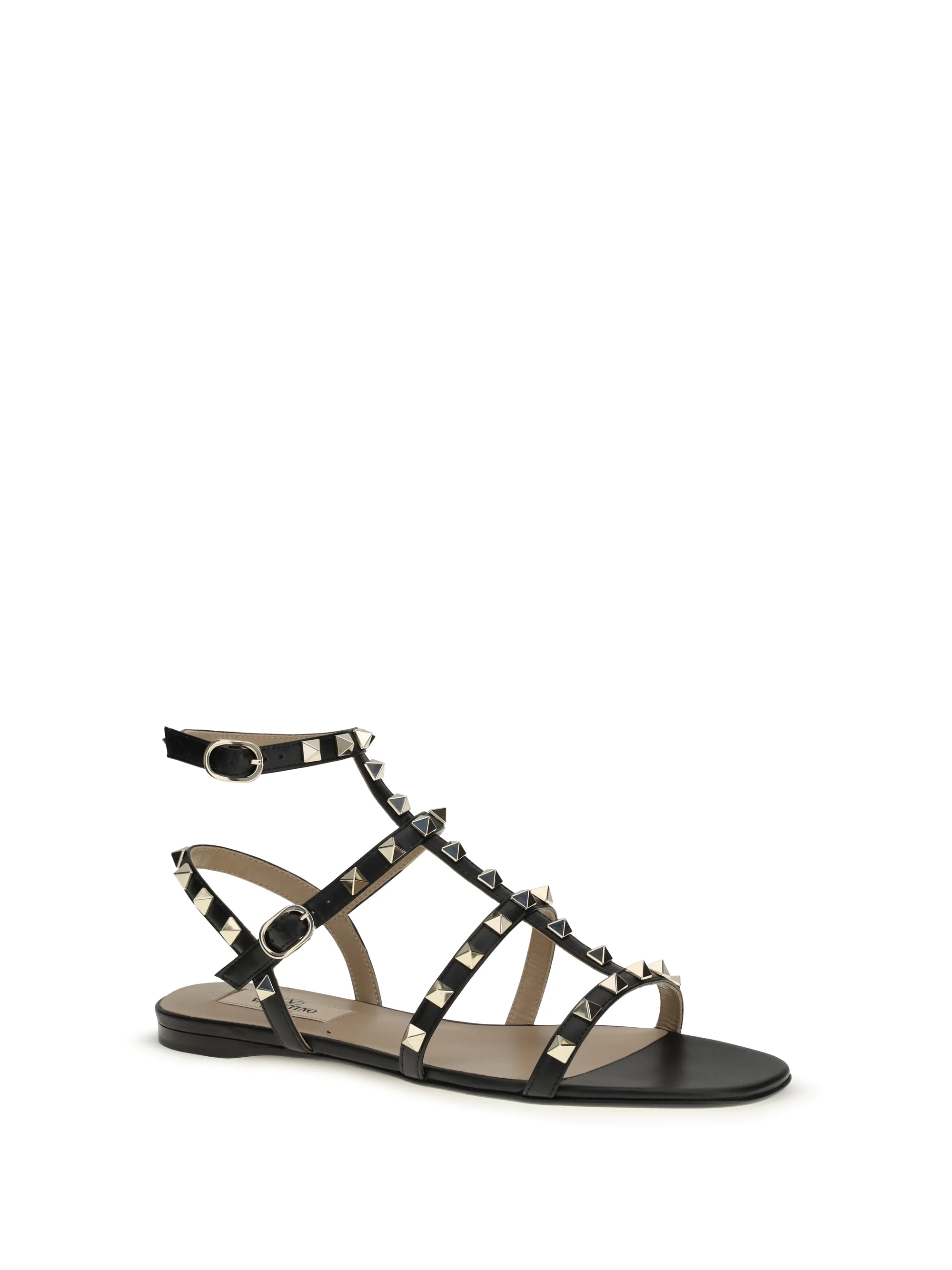 rockstud leather sandals