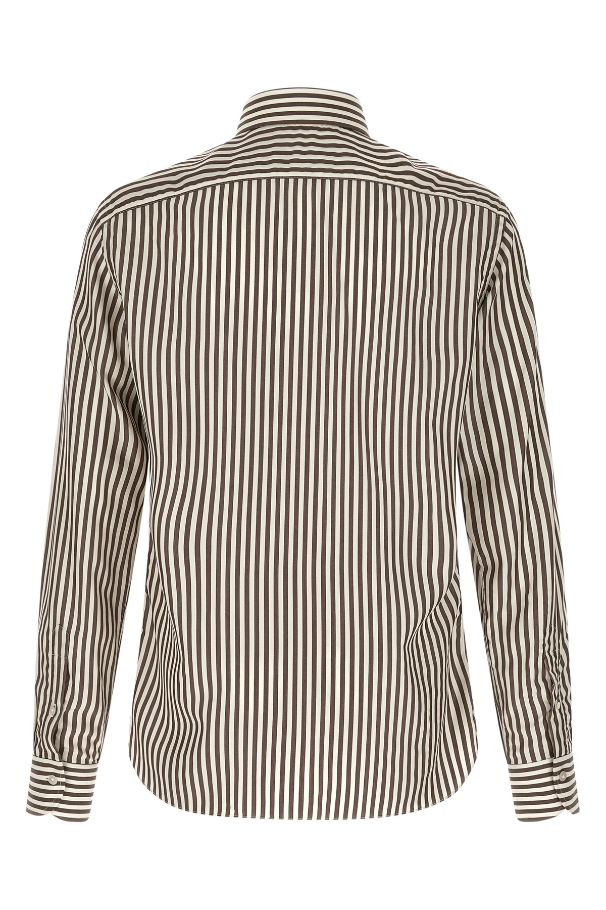 hand-stitched striped soft cotton poplin shirt