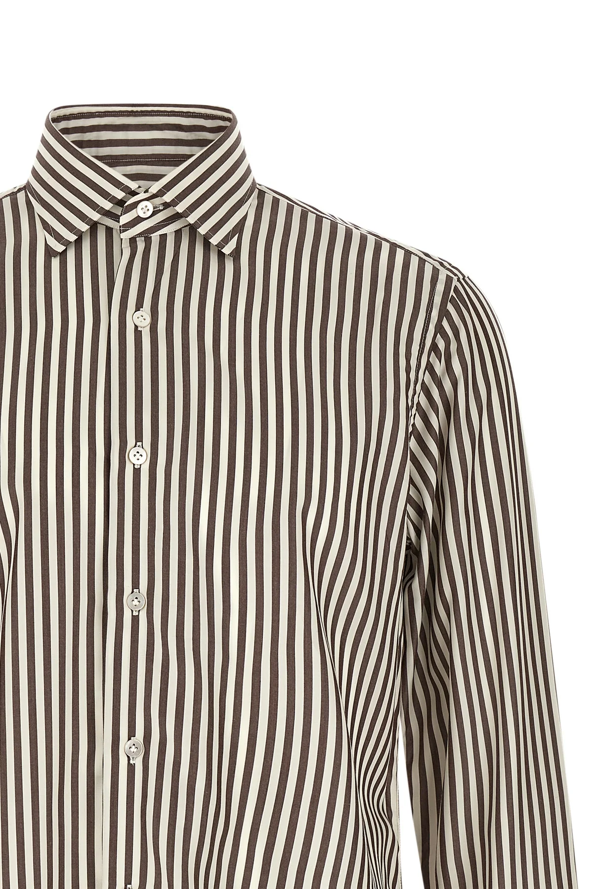 hand-stitched striped soft cotton poplin shirt