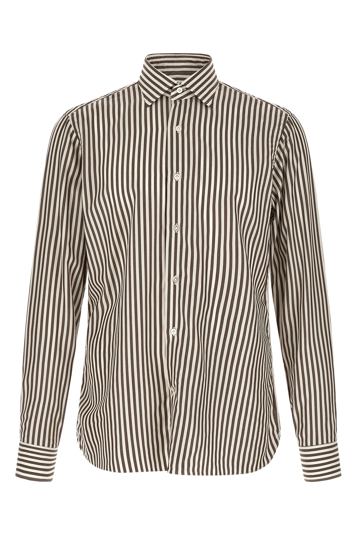hand-stitched striped soft cotton poplin shirt