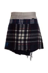 wool check scarf reworked skirt