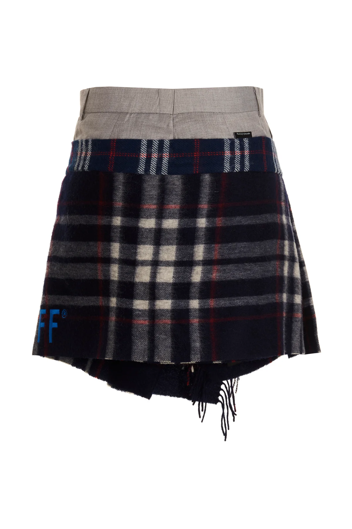 wool check scarf reworked skirt