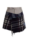 wool check scarf reworked skirt