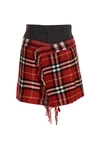 wool check scarf reworked skirt