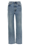 high-waisted cotton denim jeans