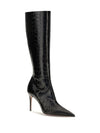 vera crocodile-effect leather knee-high boots