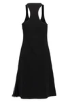 infinty pleats a-line crêpe midi dress