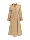 double-breasted trench in georgette bonded with silk chiffon