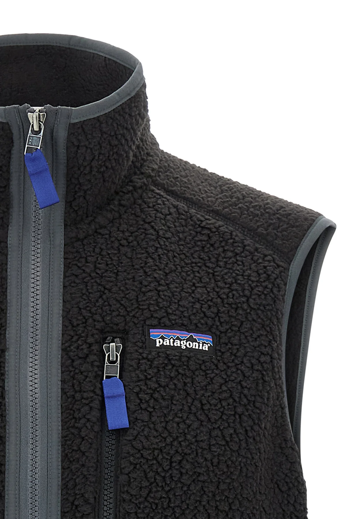 mens retro pile vest in extra-soft fleece brushed on both sides