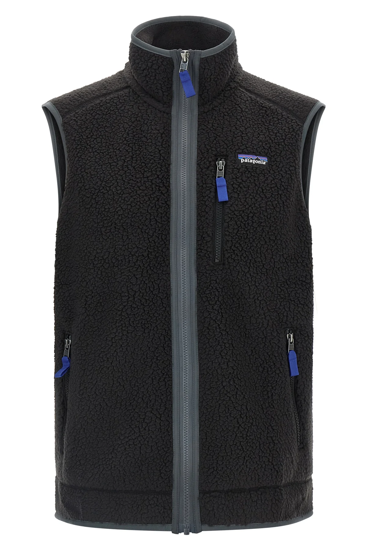 mens retro pile vest in extra-soft fleece brushed on both sides