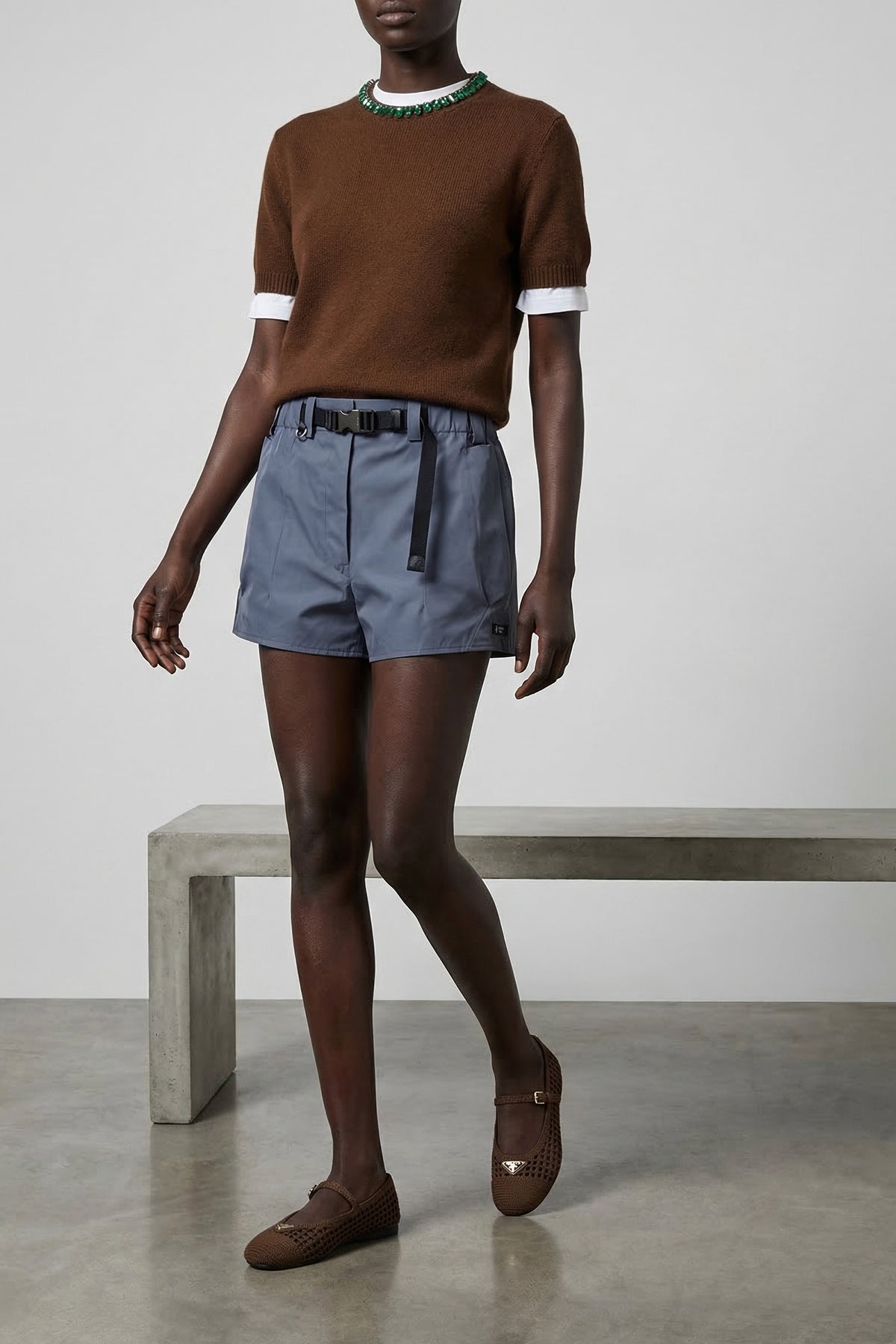 PRADA 40 water-repellent technical canvas shorts
