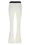 pleated cotton pants at the front and ribbed pants at the back