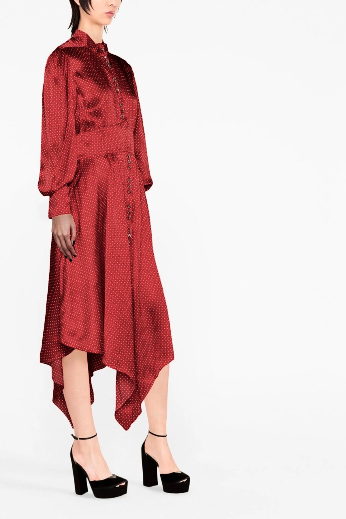 ALEXANDRE VAUTHIER 36 silk midi dress
