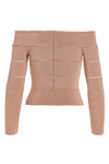 off-shoulder viscose knitted top