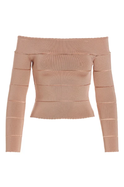 off-shoulder viscose knitted top