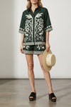 arjun shorts in panama patterned silk twill