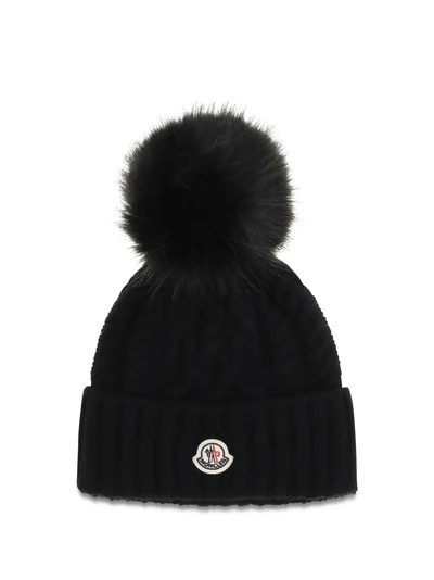wool and cashmere beanie with pom-pom