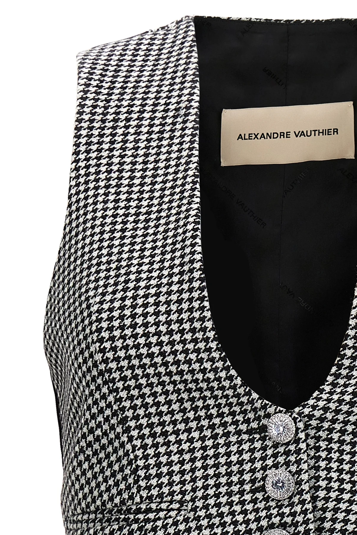 houndstooth wool blend waistcoat