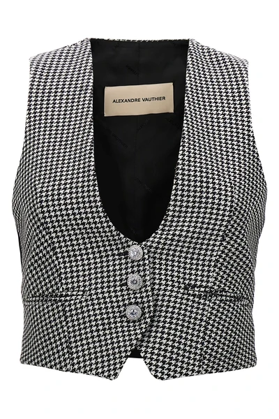 houndstooth wool blend waistcoat