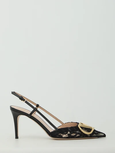 vlogo signature slingback pumps in lace