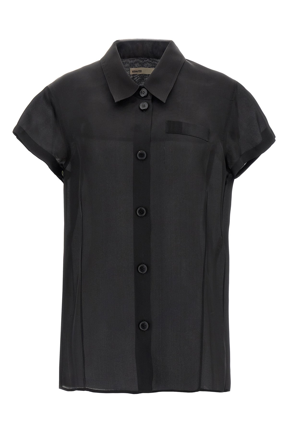 KHAITE M keefe semi-transparent silk organza shirt