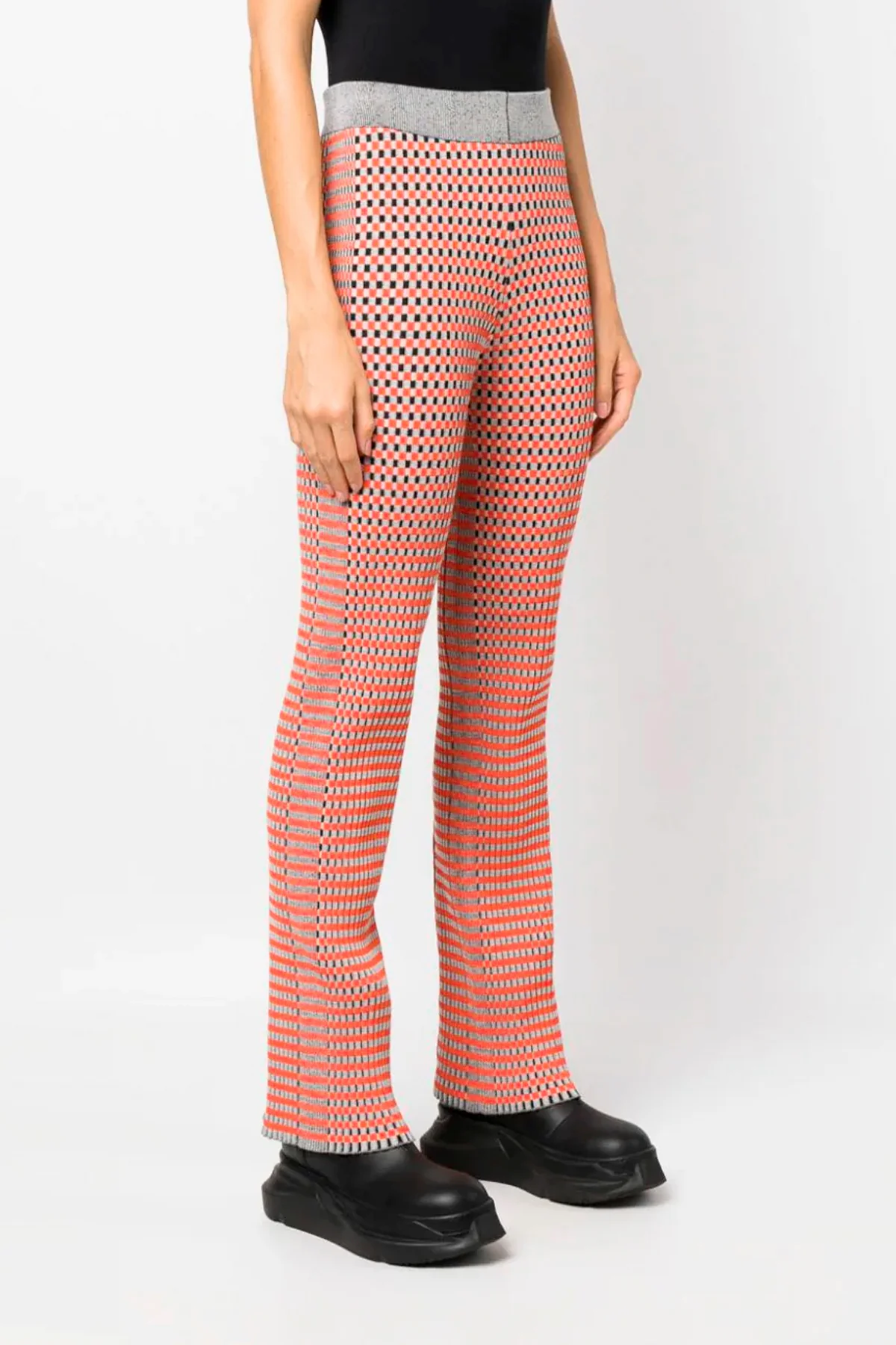 patterned cotton jacquard blend pants