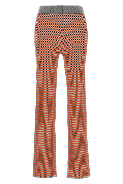 patterned cotton jacquard blend pants
