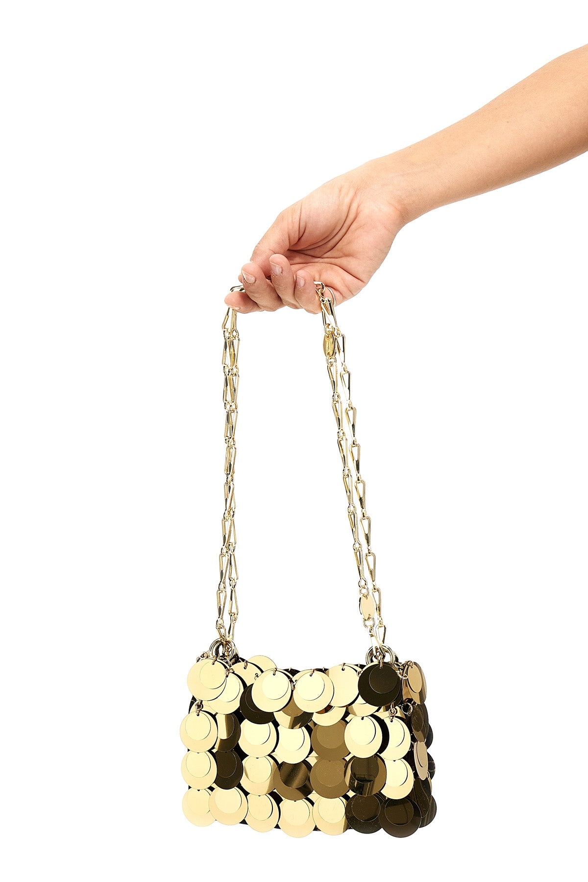 RABANNE OS sparkle nano handbag