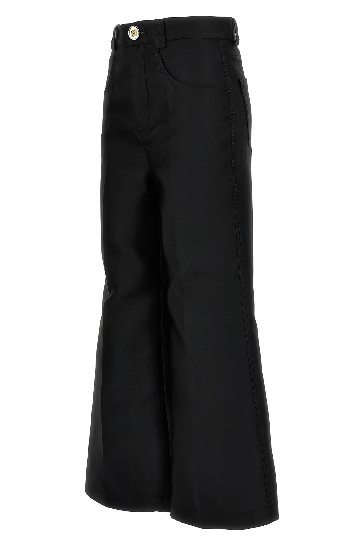 cropped silk blend pants