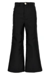 cropped silk blend pants