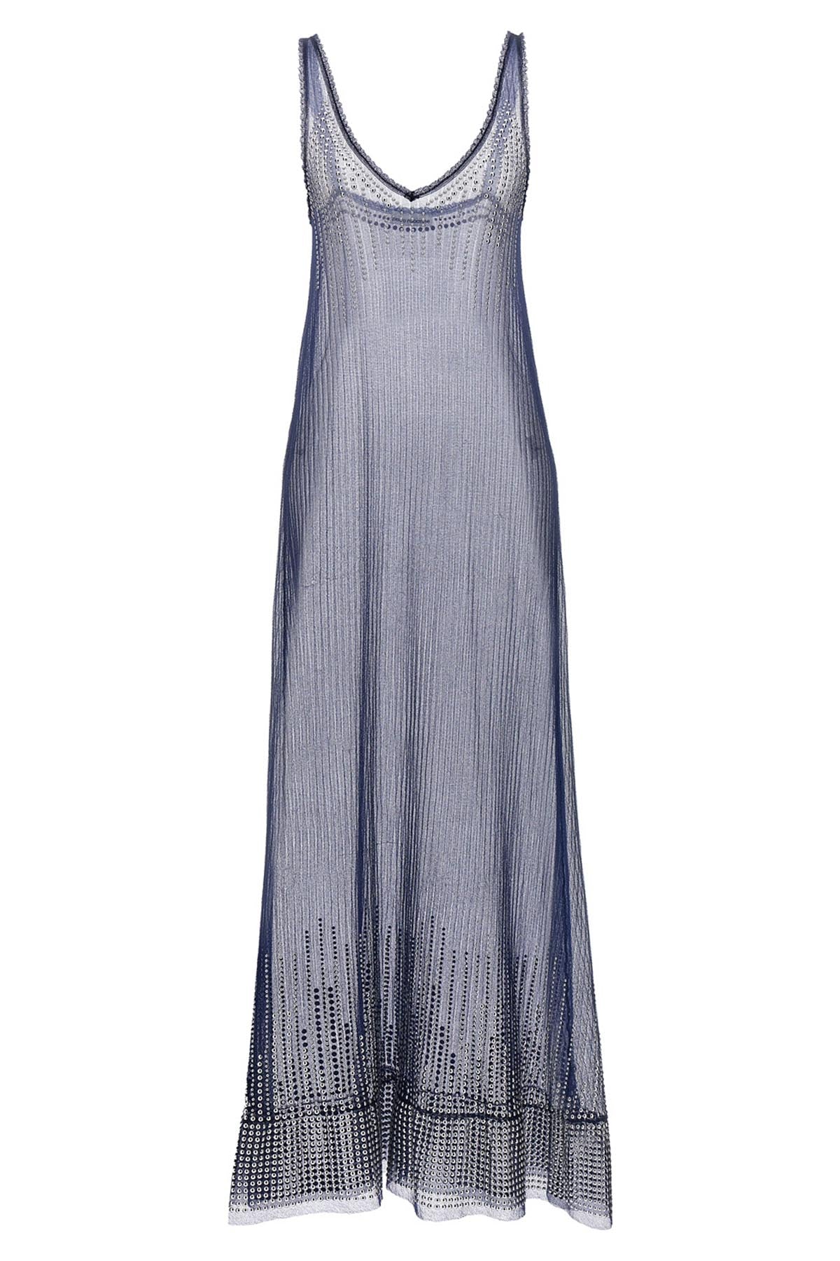 RABANNE S transparent mesh fabric dress