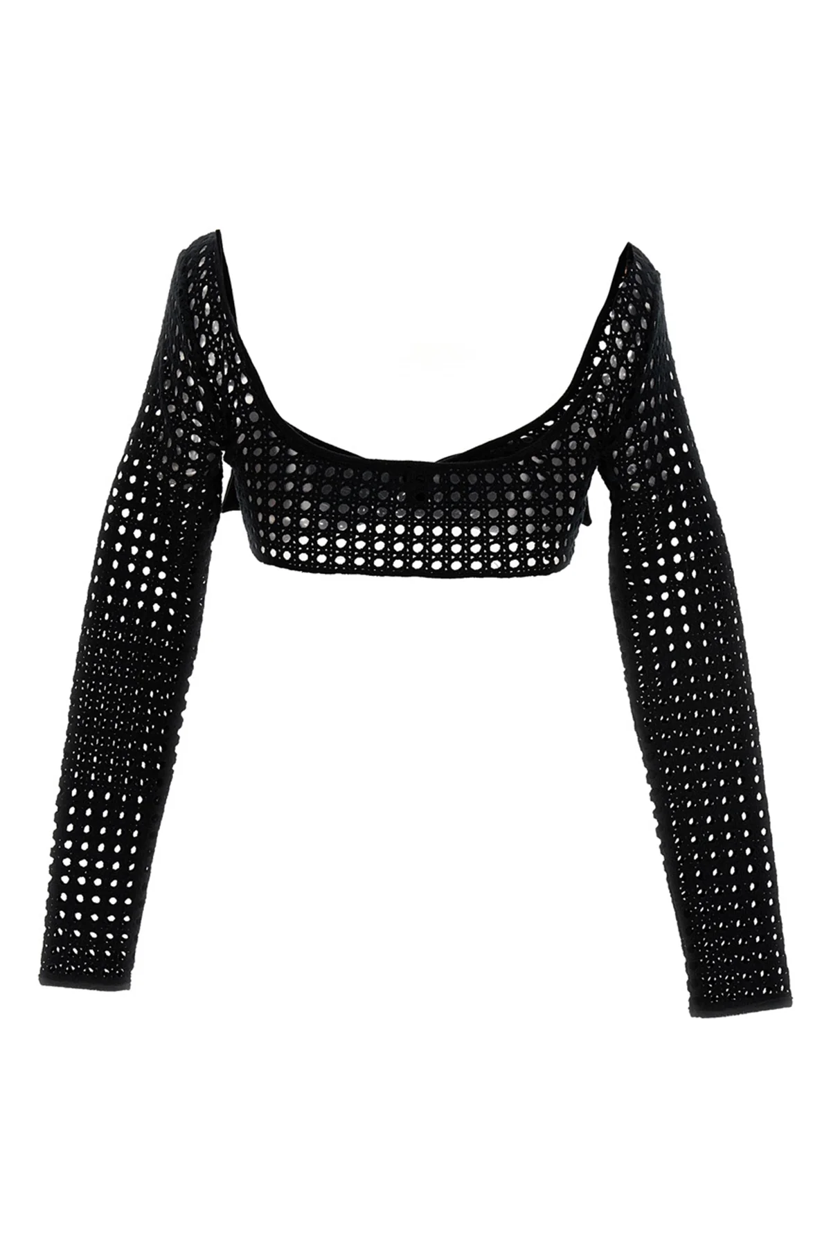 macramé fabric cropped top