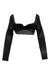 macramé fabric cropped top