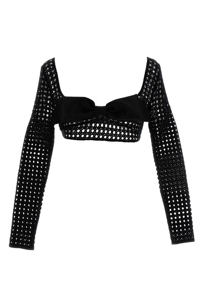 macramé fabric cropped top