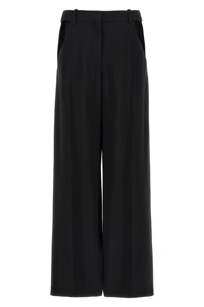 cut-out wool blend pants