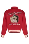 aces satin club shiny viscose satin bomber jacket