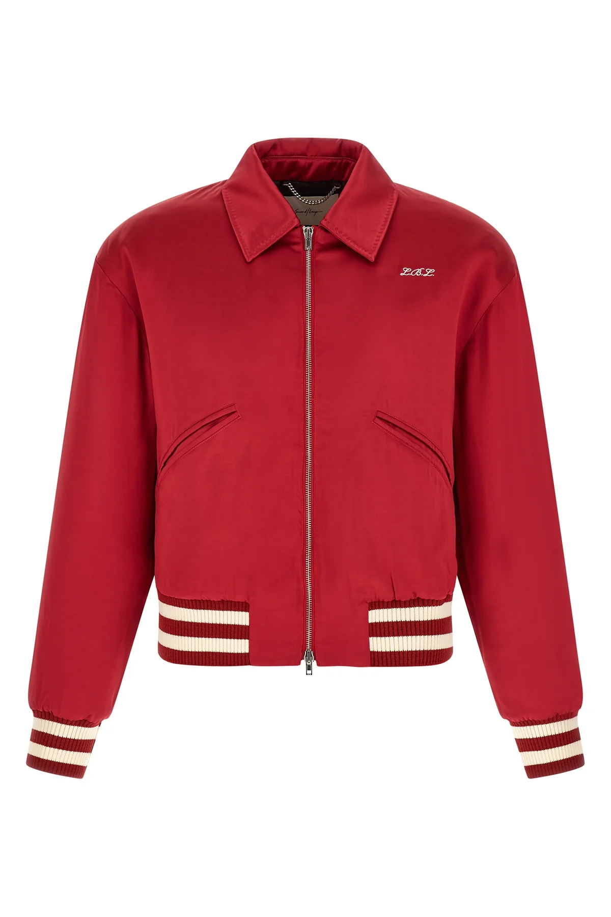 SECOND/LAYER 48 aces satin club shiny viscose satin bomber jacket