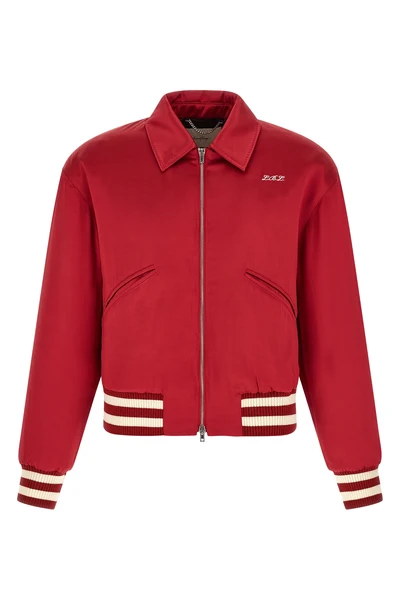 aces satin club shiny viscose satin bomber jacket