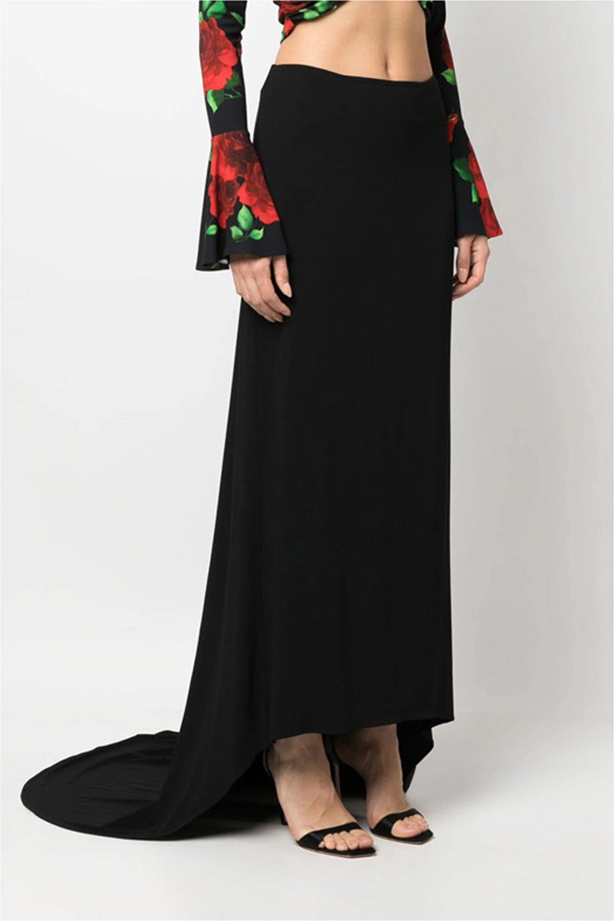 MAGDA BUTRYM 38 asymmetric long skirt in a stretch fabric