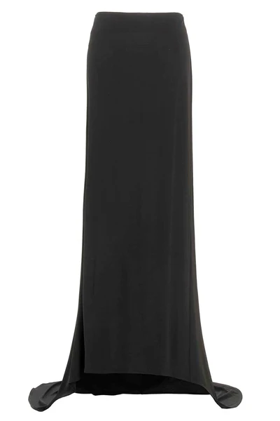 asymmetric long skirt in a stretch fabric