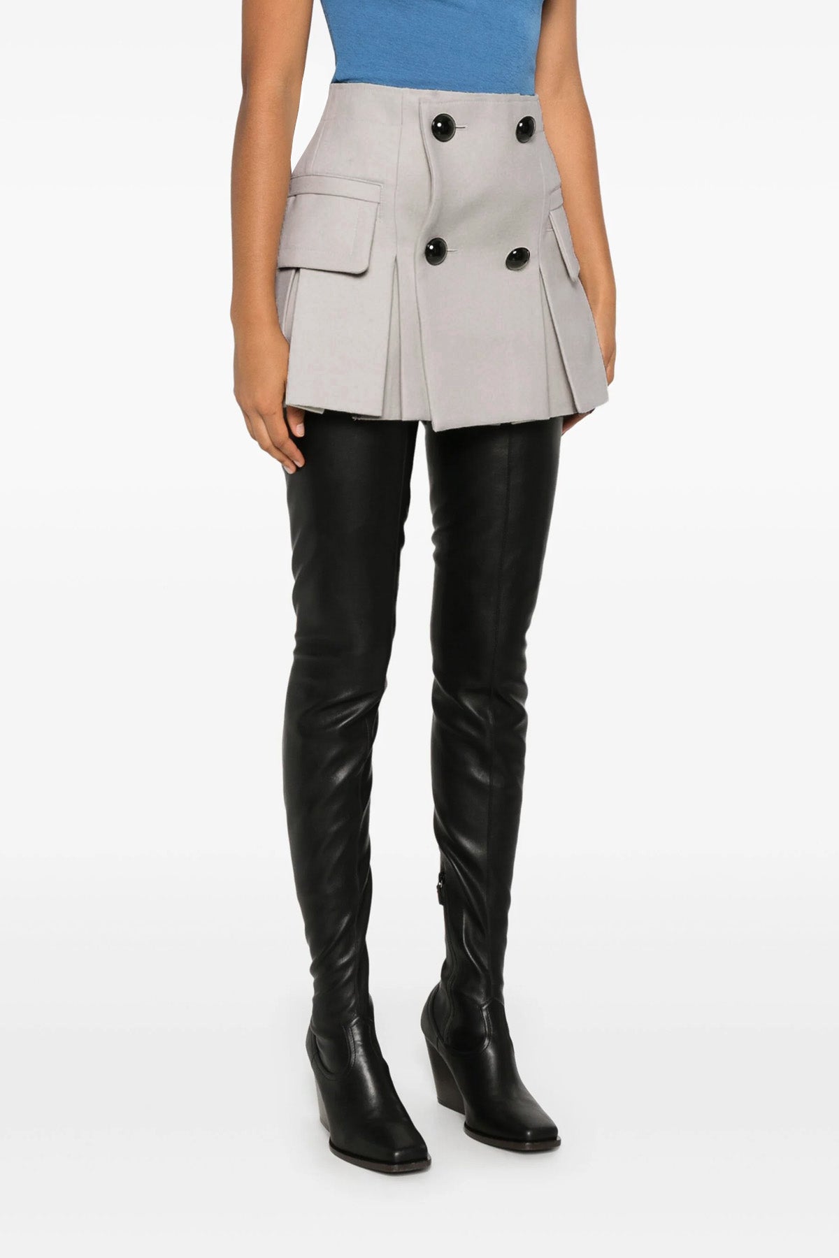 SACAI 2 melton wool skort