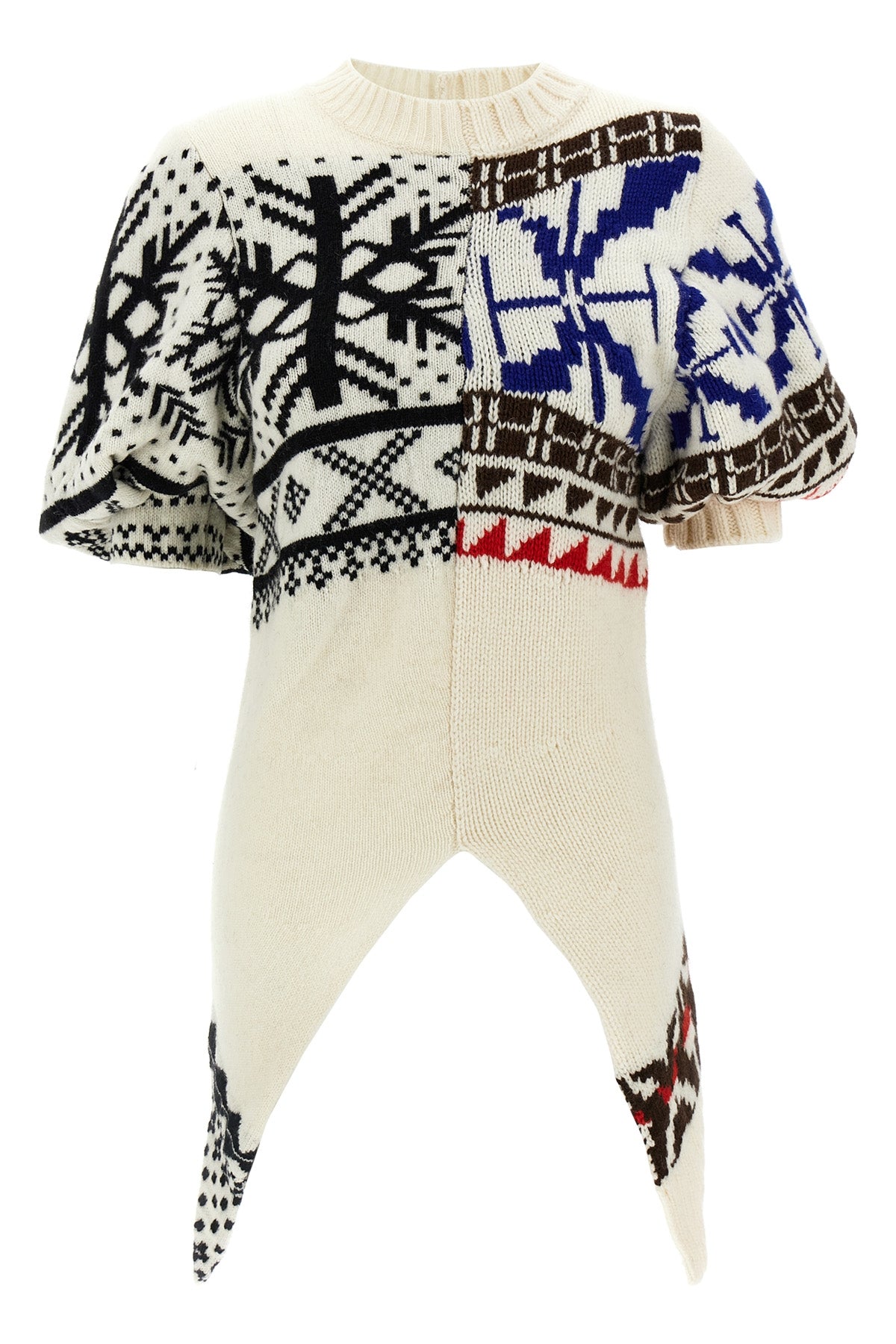 SACAI 3 jacquard sweater in wool blend