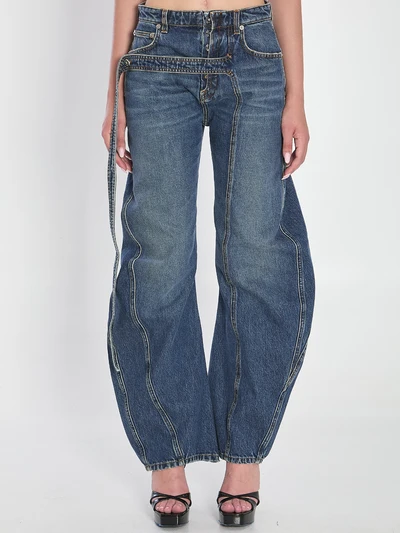 strap jeans in denim