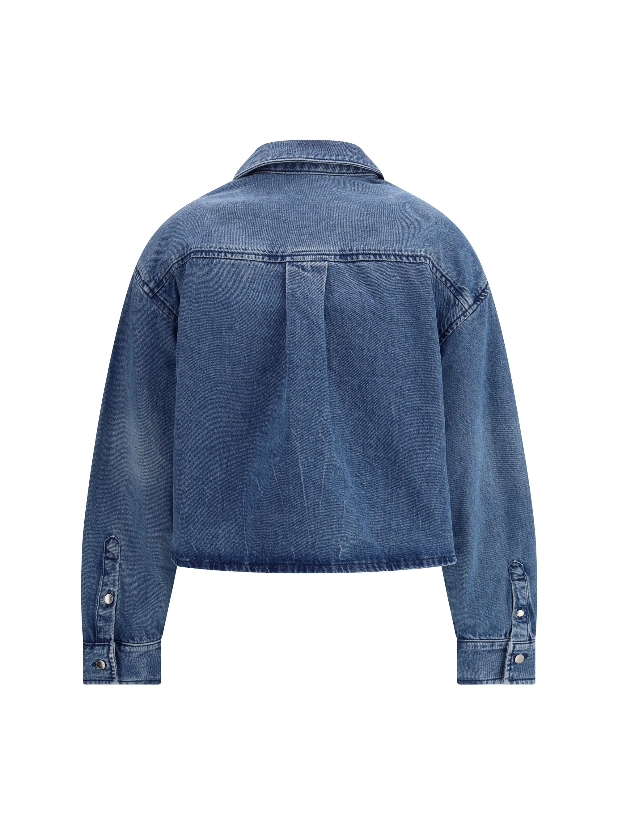 cropped denim shirt